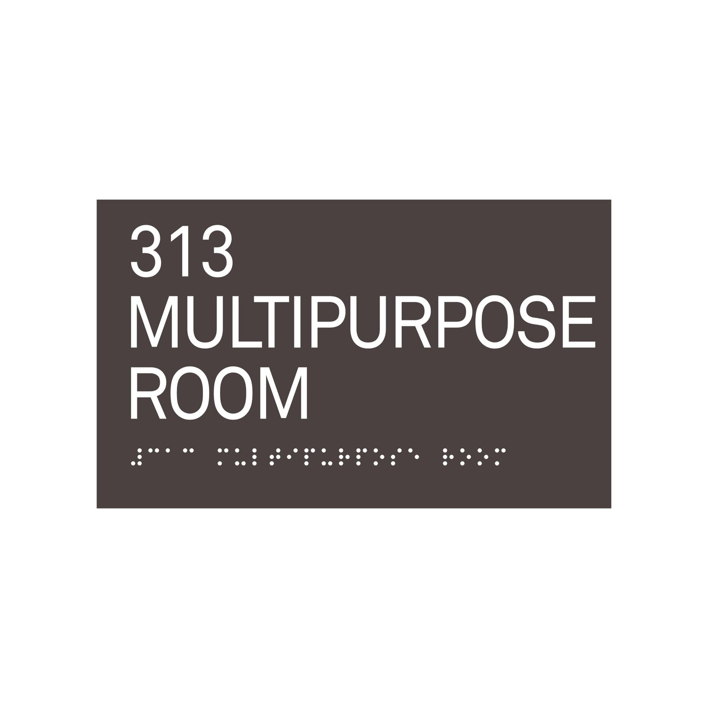 313 Multipurpose Room Ada Sign Painted Black Background
