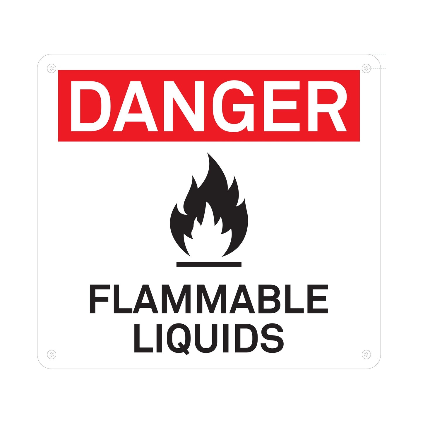 Danger Flammable Liquids Painted White Sign