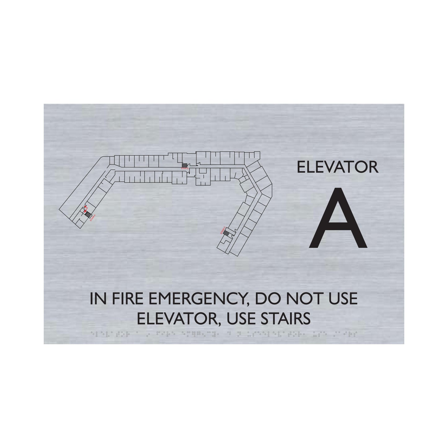 Egress Map Floor Plan Elevator A In Fire Emergency Sign