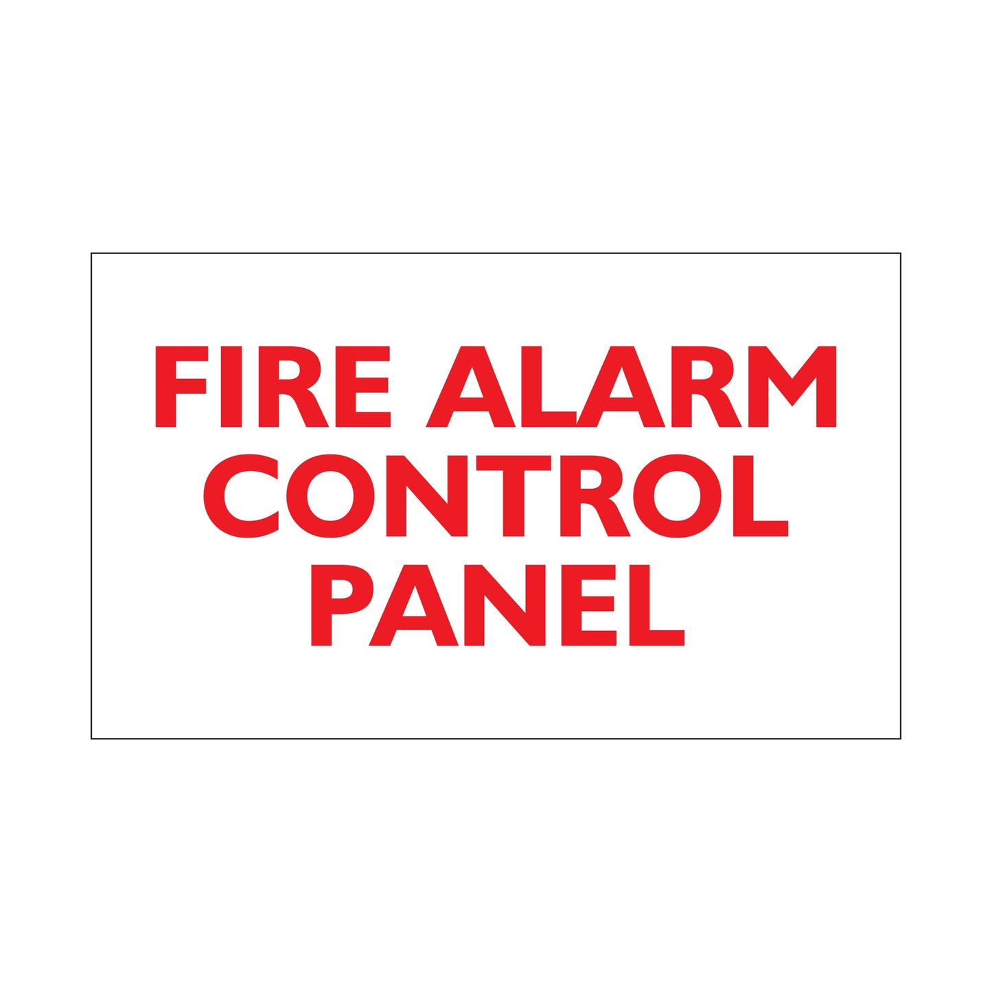 Fire Alarm Control Panel Sign Painted White