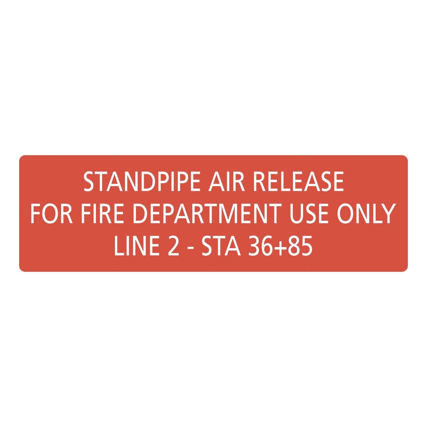 Standpipe Air Release Sign Cnc Routed Alum Plaque