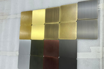 brass aluminum anodized color block sample