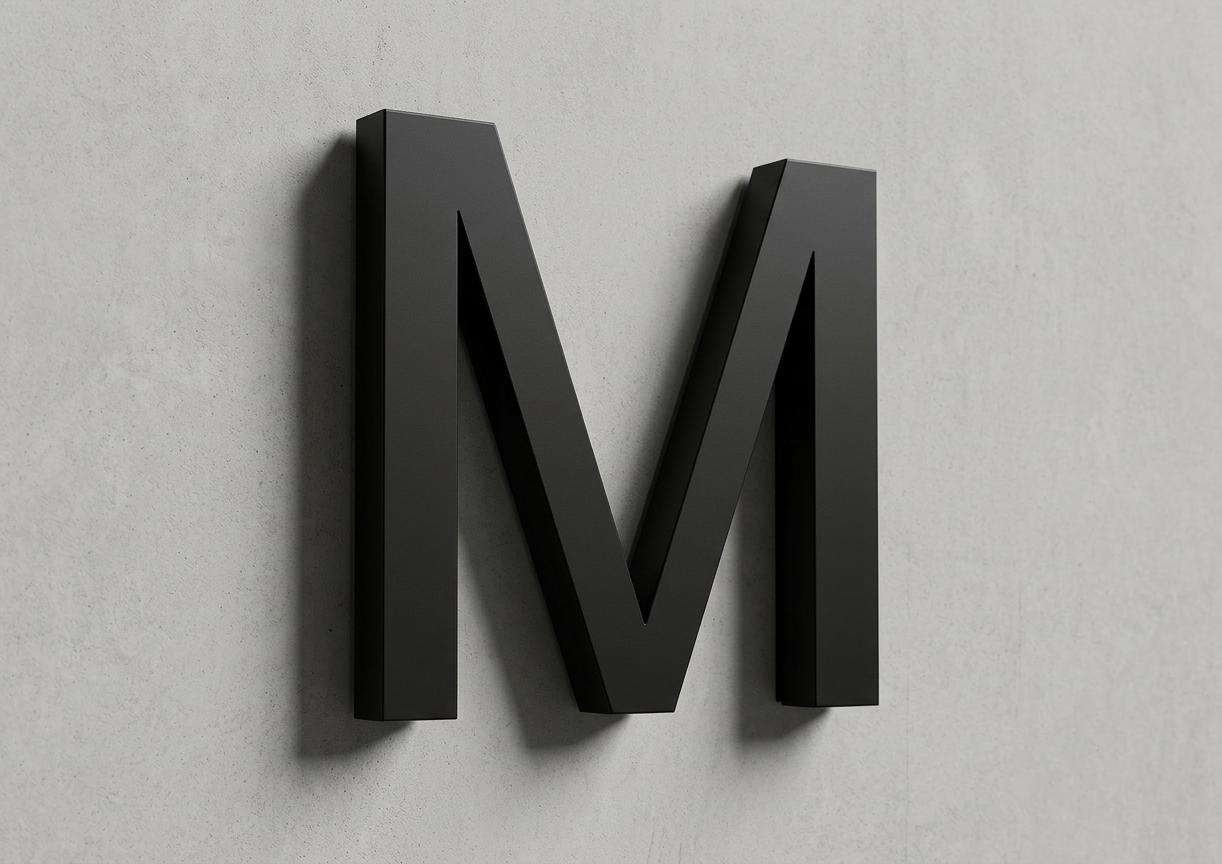 Channel Letter M Arial Black