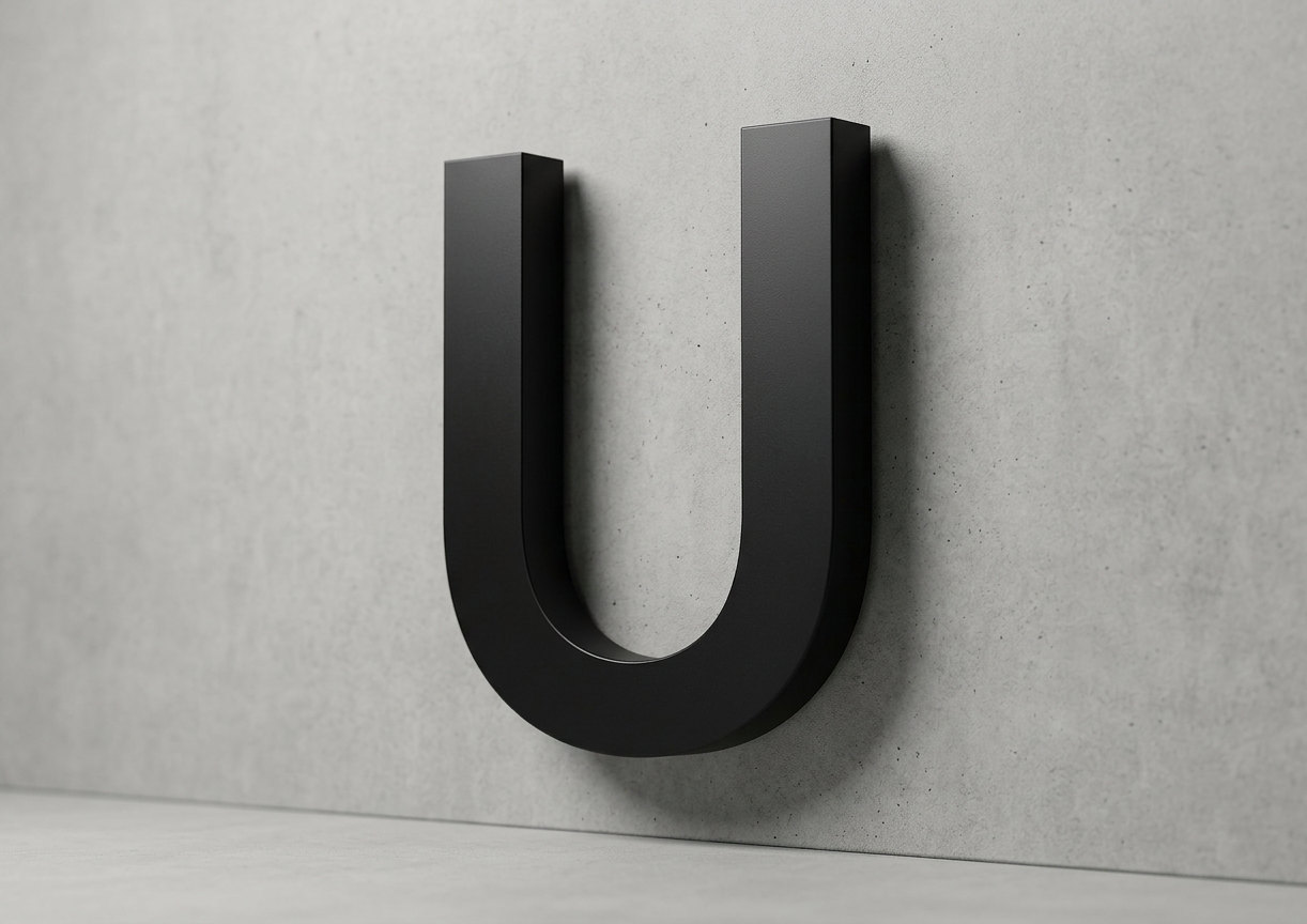 Channel Letter U Arial Black