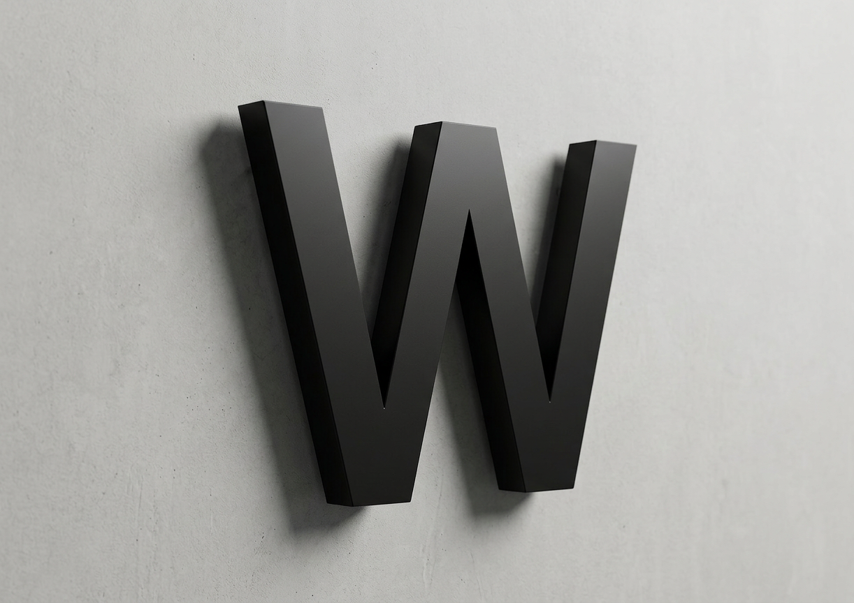 Channel Letter W Arial Black