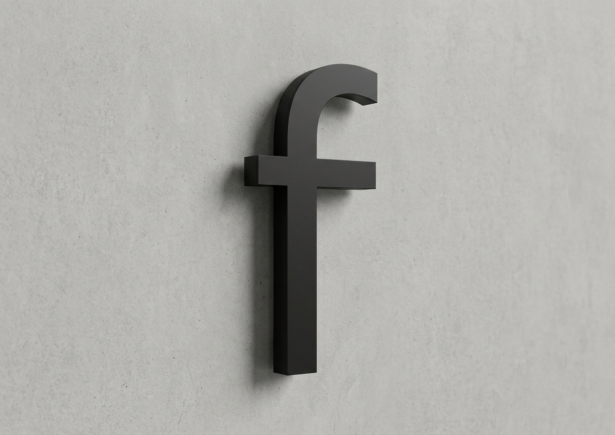 Channel Letter f Gotham Black
