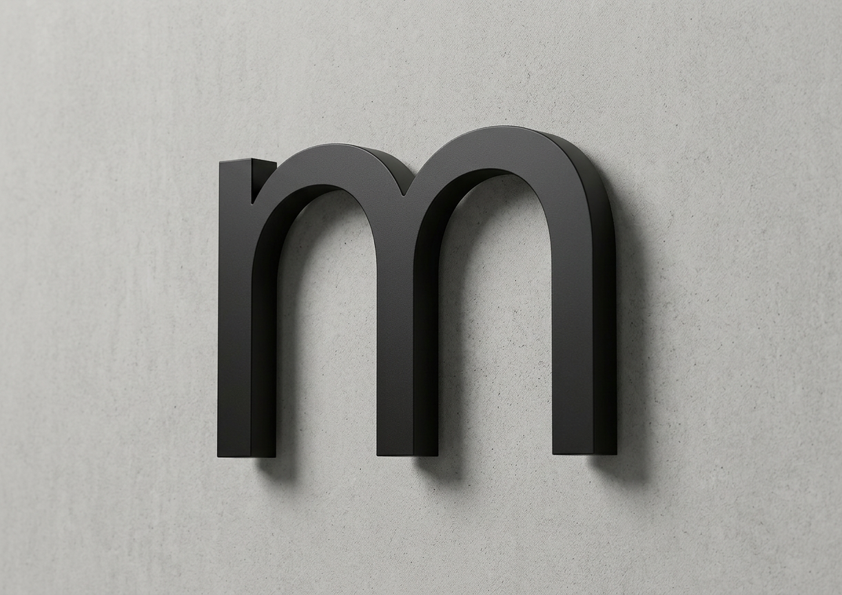 Channel Letter m Gotham Black