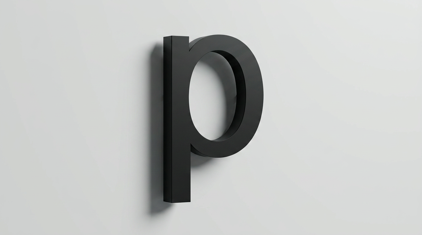 Channel Letter P Arial Black