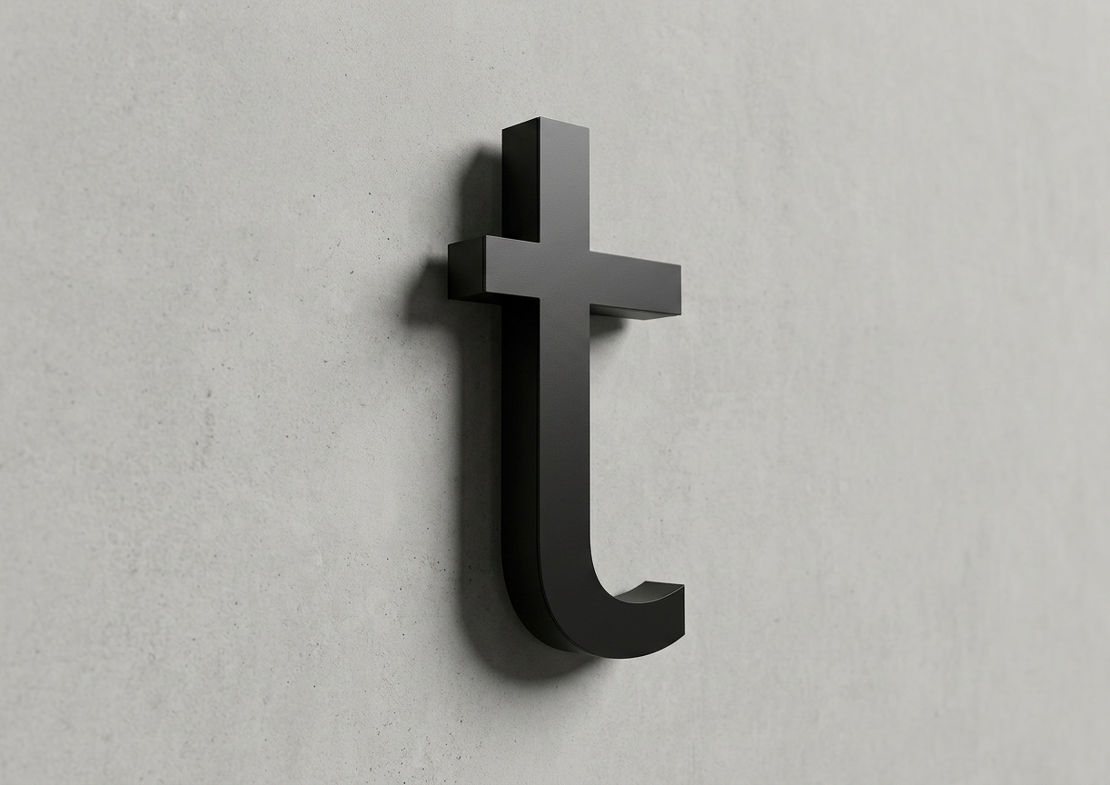 Channel Letter t Gotham Black