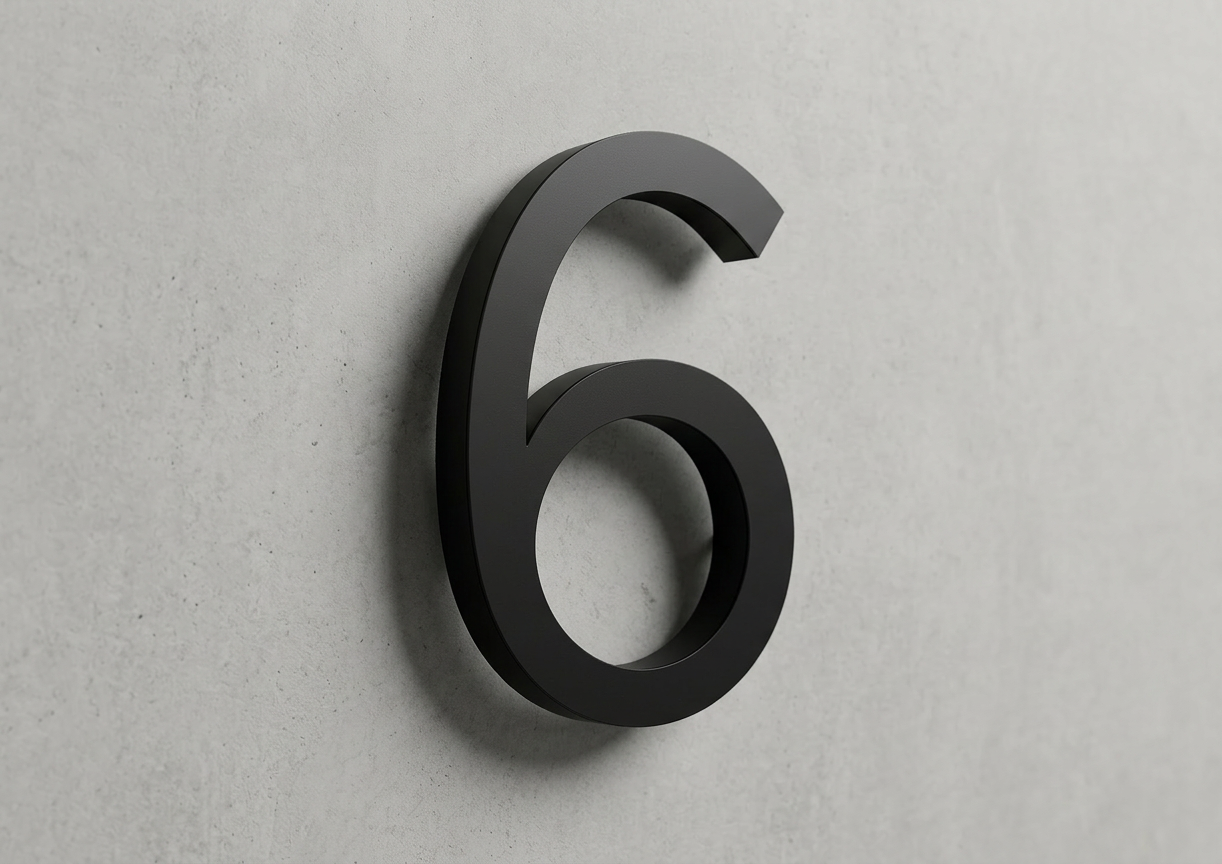 Channel Letter 6 Gotham Black