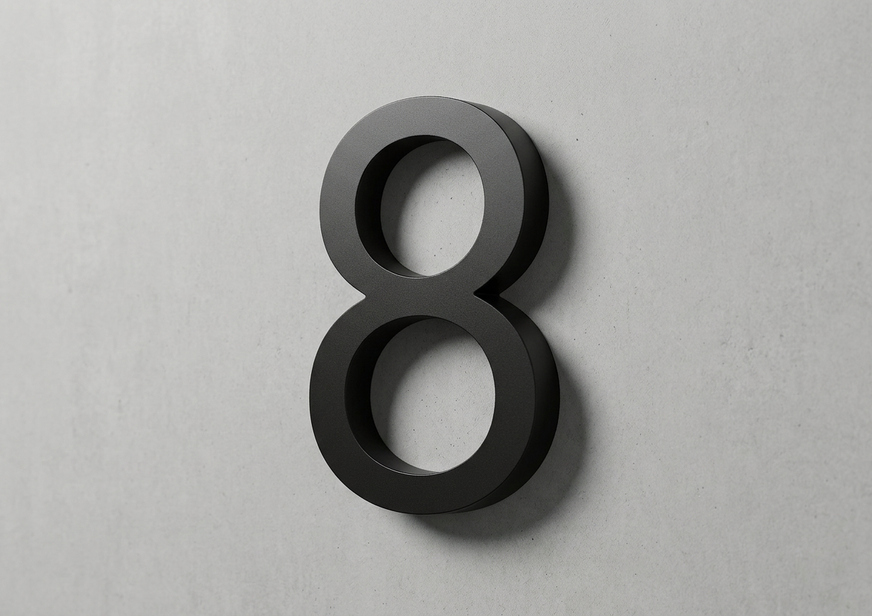 Channel Letter 8 Gotham Black