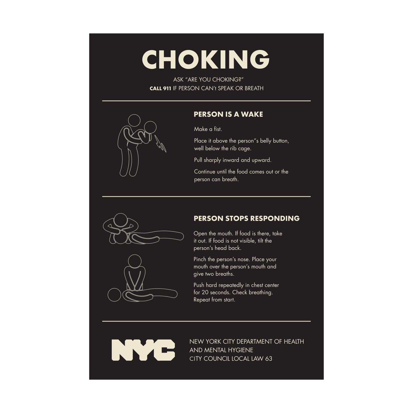 Choking Sign Brass Engrave Painting Black Finish