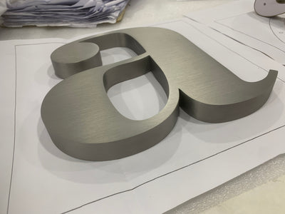 brushed aluminum channel letter