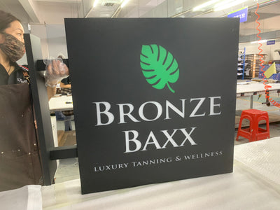 painted halo lightbox with push through acrylic panel