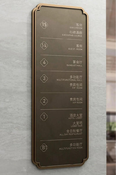 hotel index elevator sign