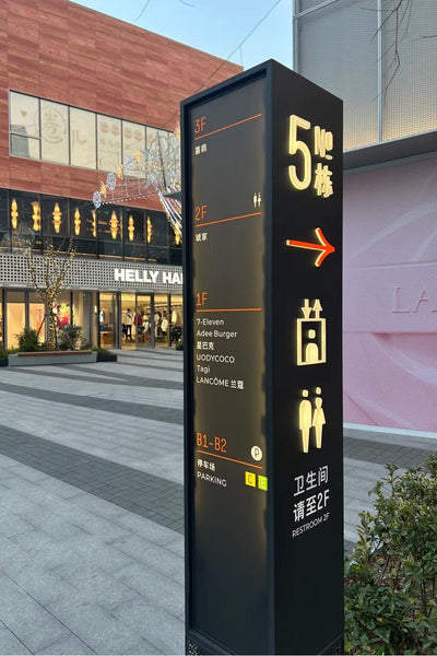 shopping mall direction sign
