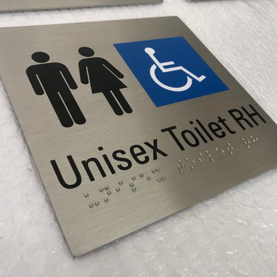 SSL brushed 3D printed toilet sign