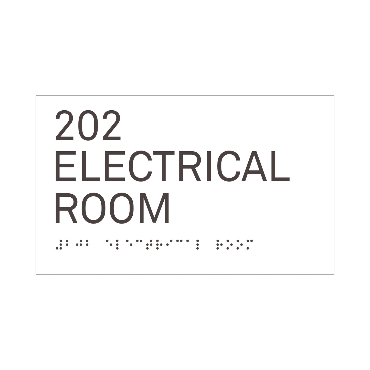 202 Electrical Room White Sign