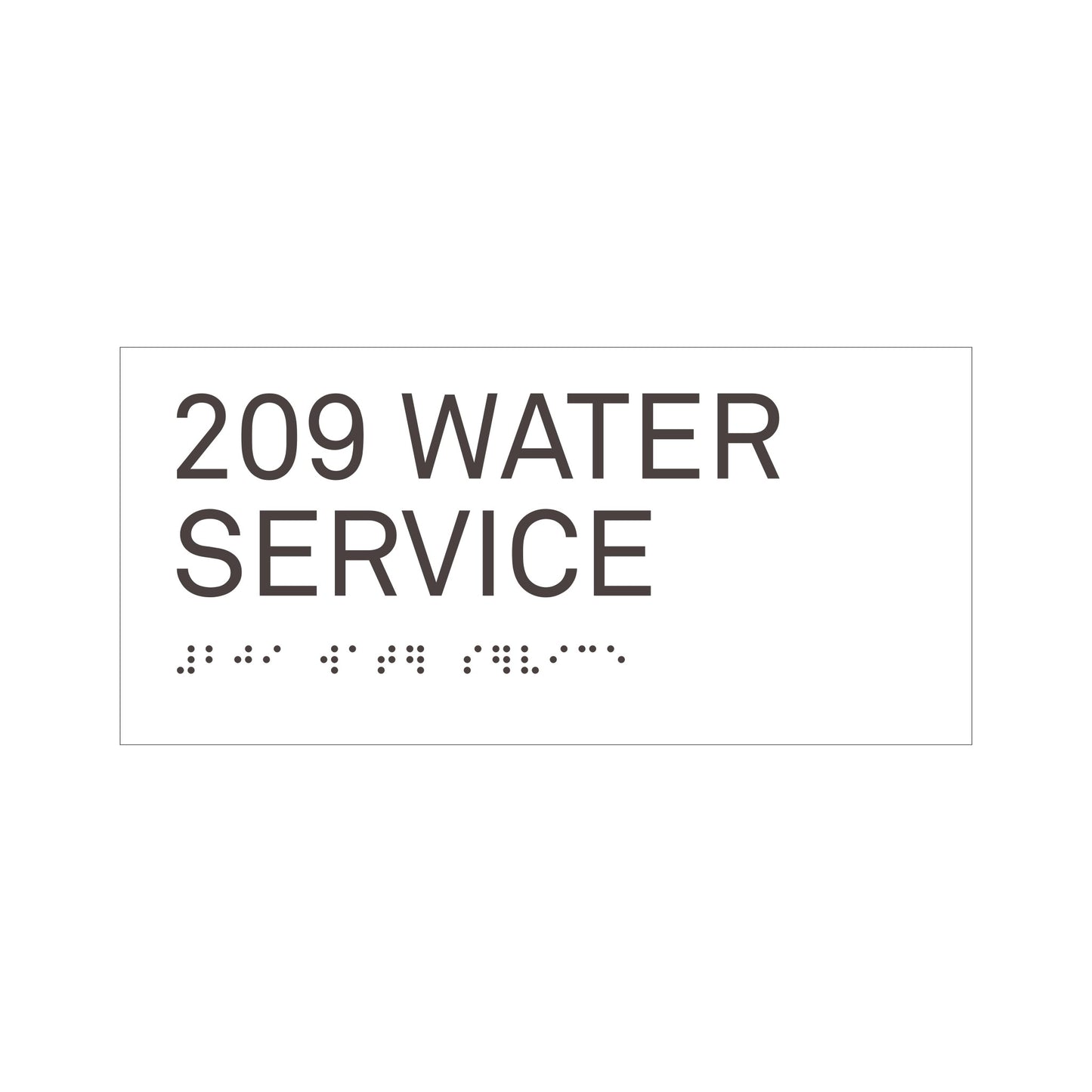 209 Water Service Ada Sign Painted White And Black