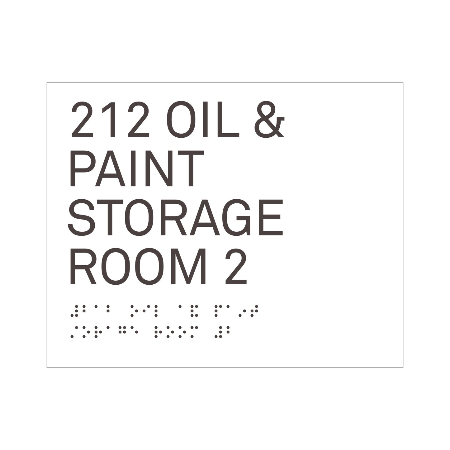 212 Oil And Paint Storage Room 2 Ada Sign
