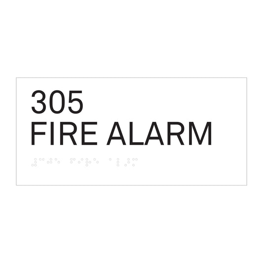 305 Fire Alarm Ada White Sign