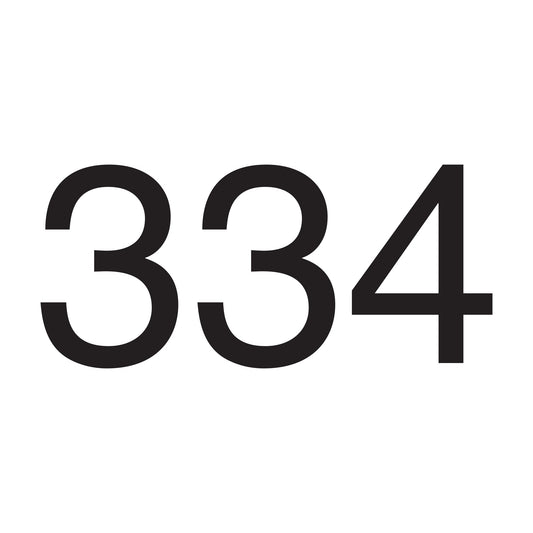 334 Arial Font Sign 10mm Thick Aluminum 10 Inch
