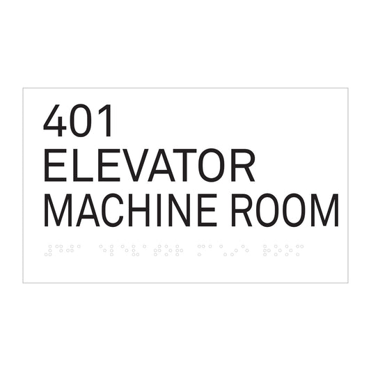 401 Elevator Machine Room Ada Braille Sign