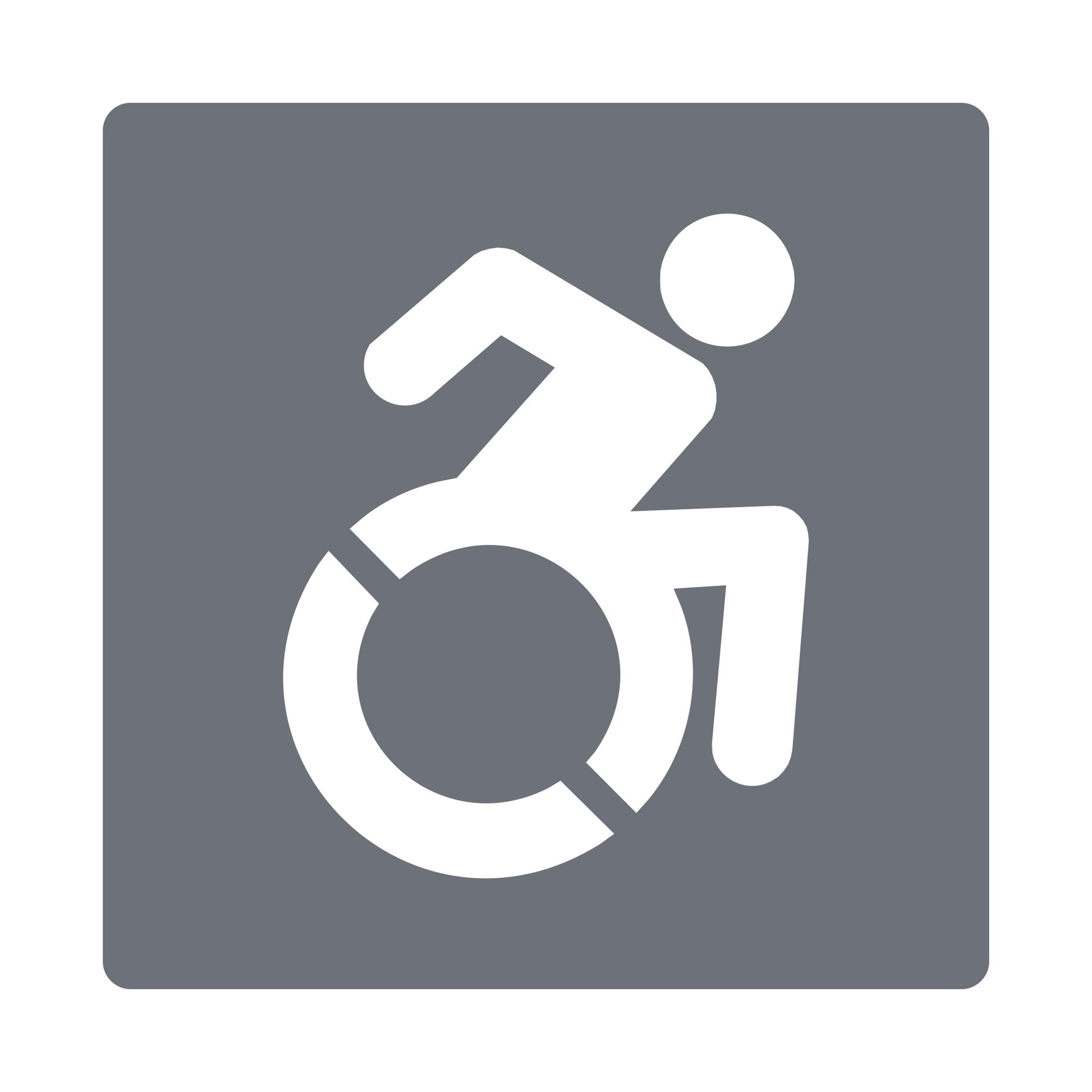 Acrylic Painted Background Printed Graphic Sign Disabled Sign