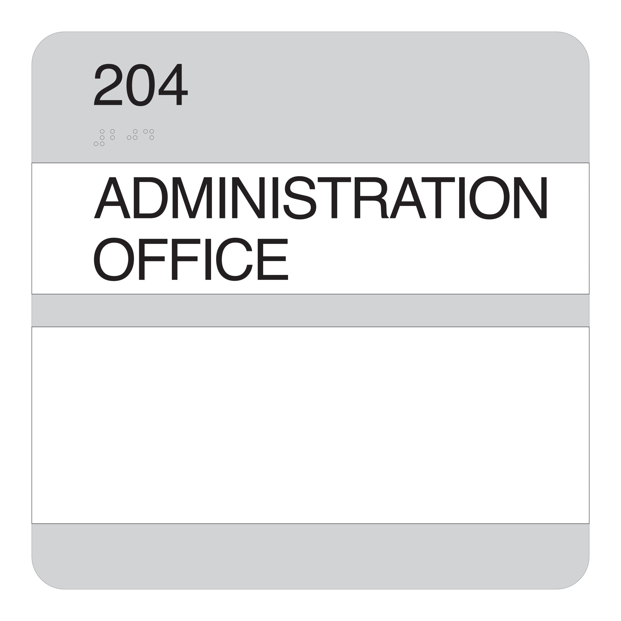Administration Office 204 Push Through Name Tag Sign – Letter Signs In ...