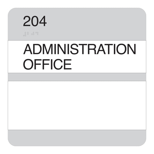 Administration Office 204 Push Through Name Tag Sign