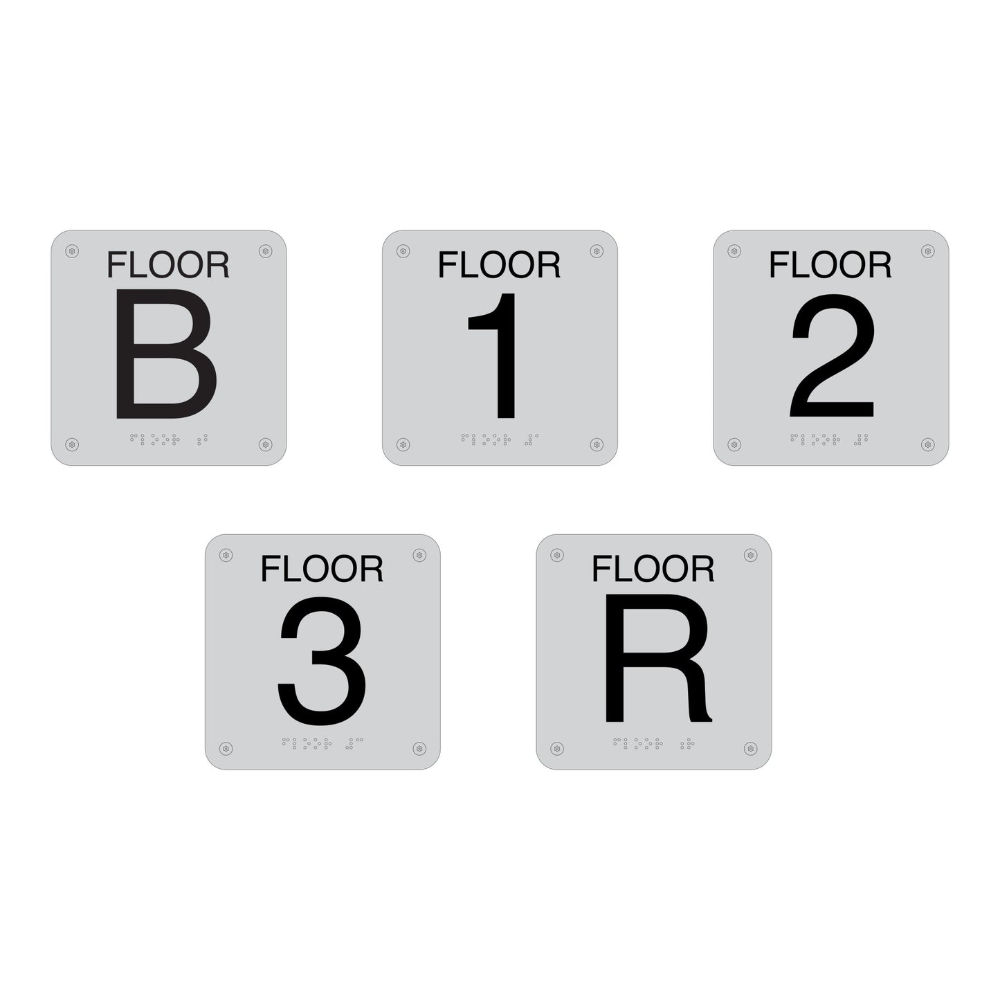 B 1 2 3 R Floor Indicator Sign