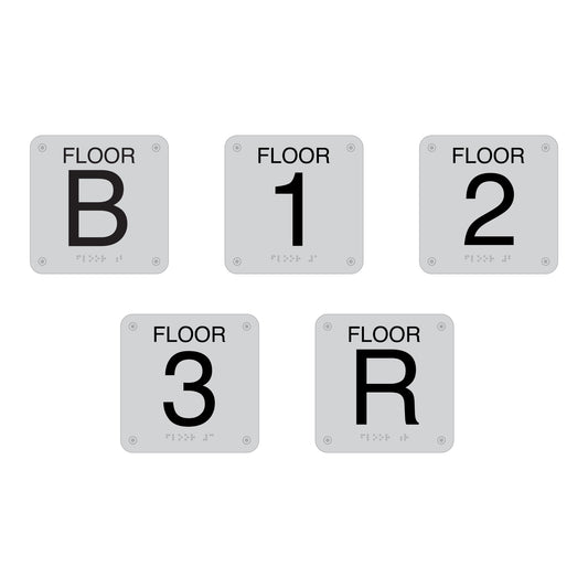 B 1 2 3 R Floor Indicator Sign