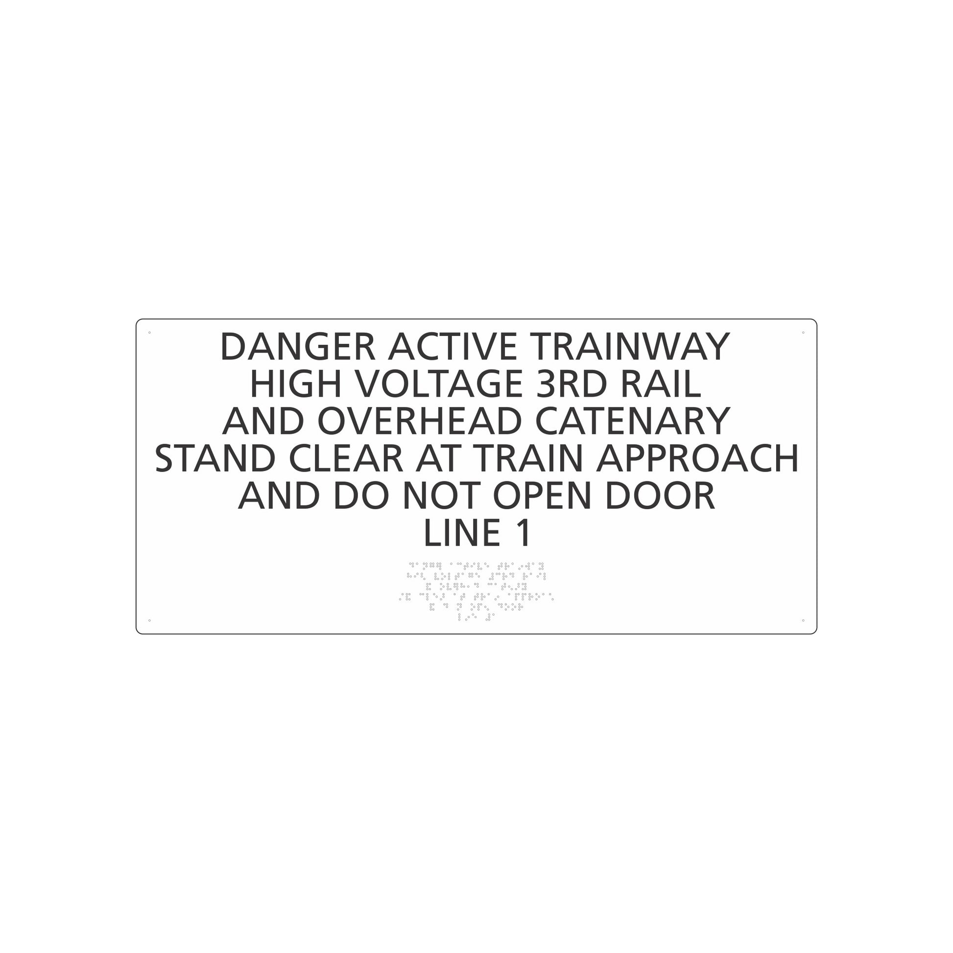 Danger Active Trainway Aluminum Cnc Braille Sign