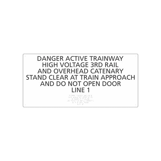 Danger Active Trainway Aluminum Cnc Braille Sign