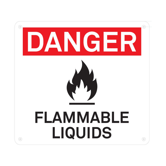 Danger Flammable Liquids Painted White Sign