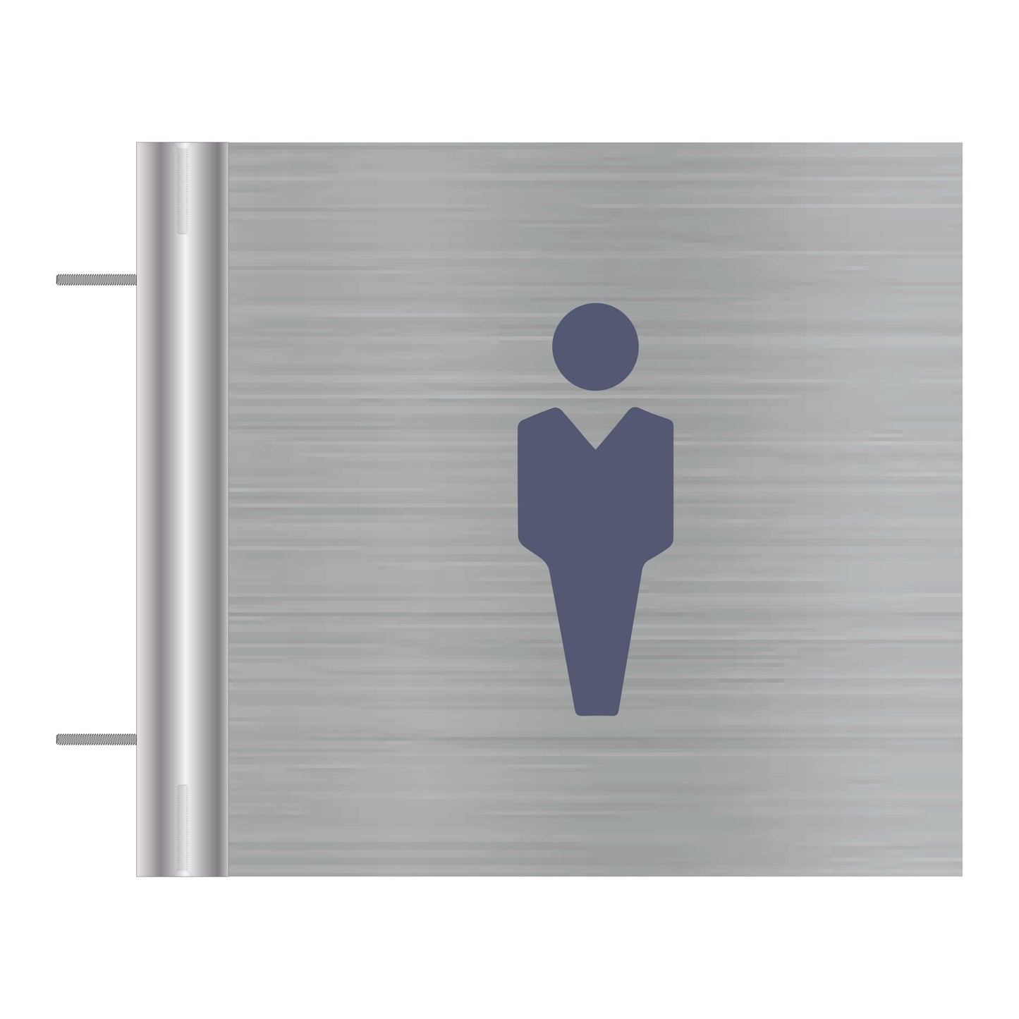 Double Sides Brushed Finish Edge Mounting Toilet Sign