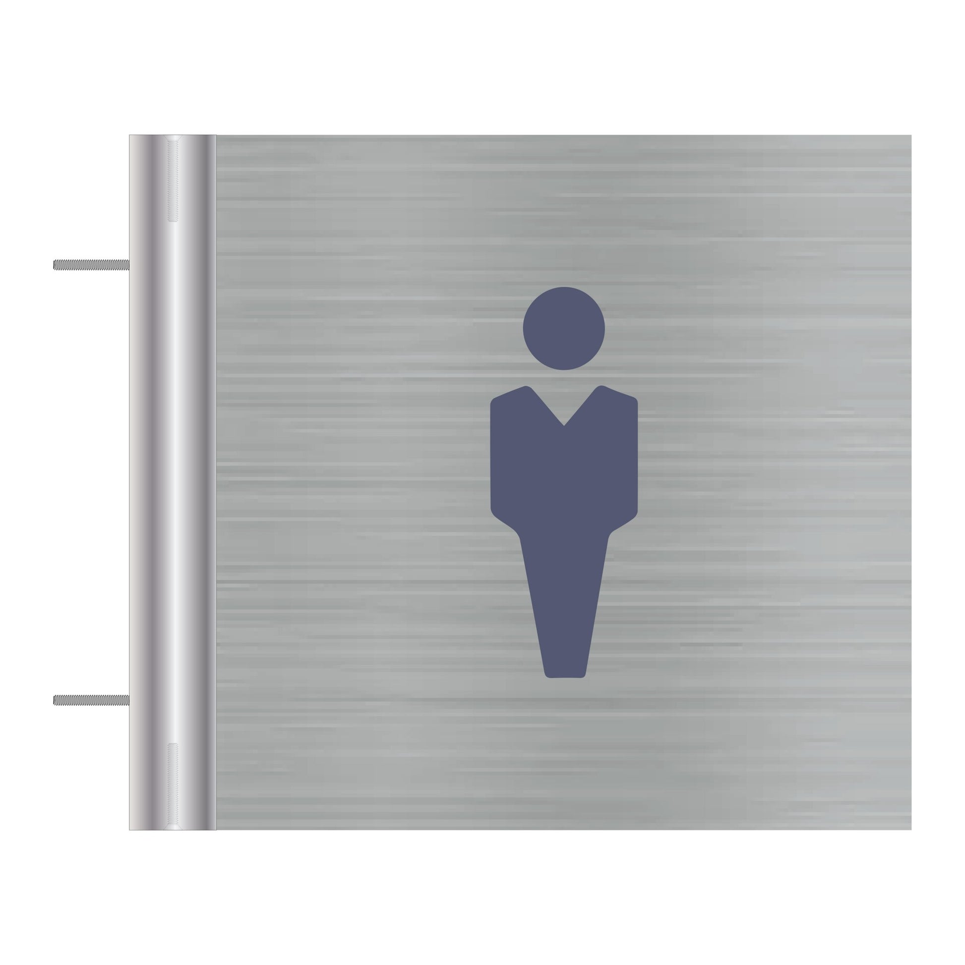 Double Sides Brushed Finish Edge Mounting Toilet Sign