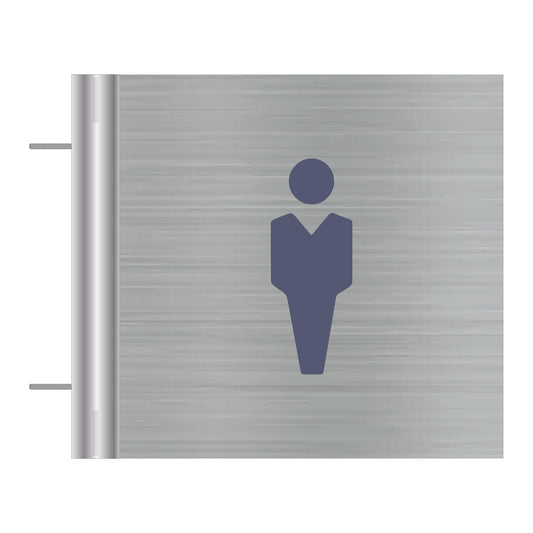 Double Sides Brushed Finish Edge Mounting Toilet Sign