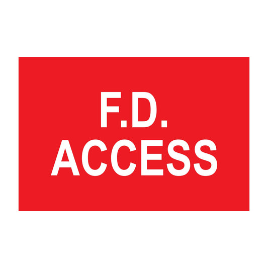 Fd Access Painted Red Sign