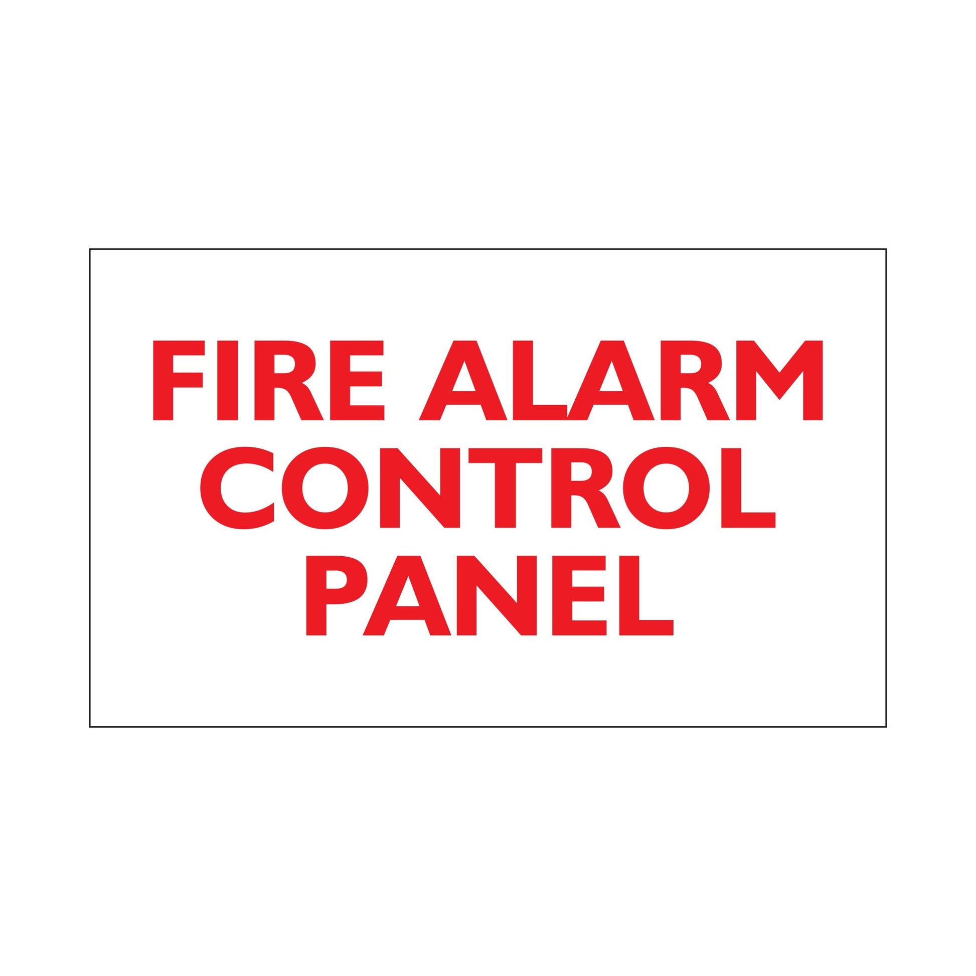 Fire Alarm Control Panel Sign Painted White