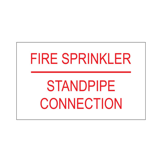 Fire Sprinkler Staandpipe Connection Sign