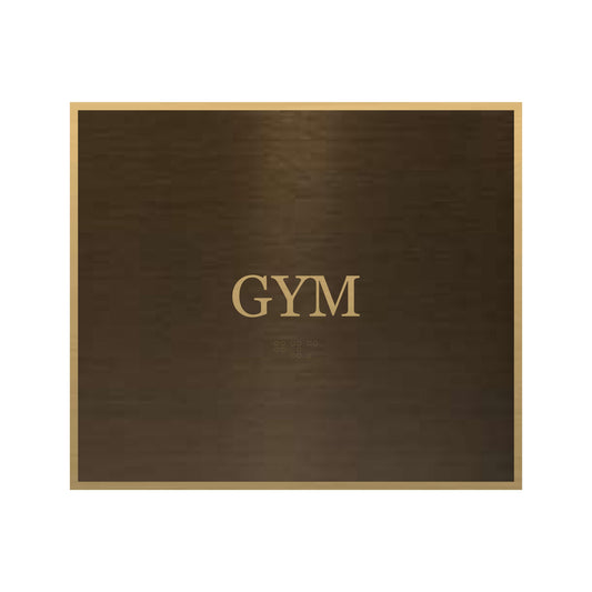 Gym Brass Sign Square Brass Sign