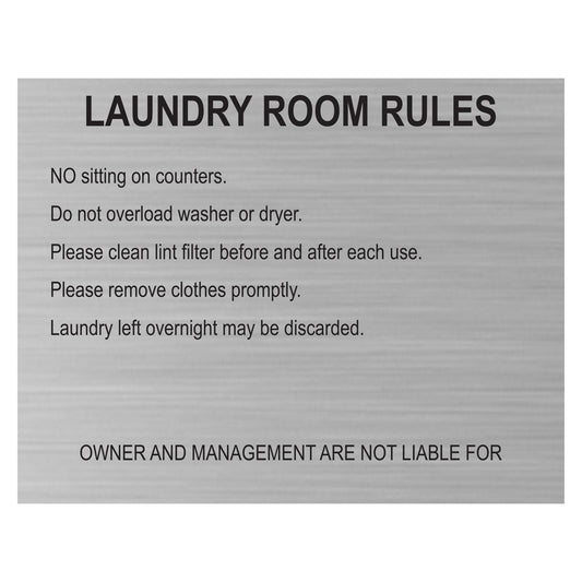 Laundry Room Rules Sign
