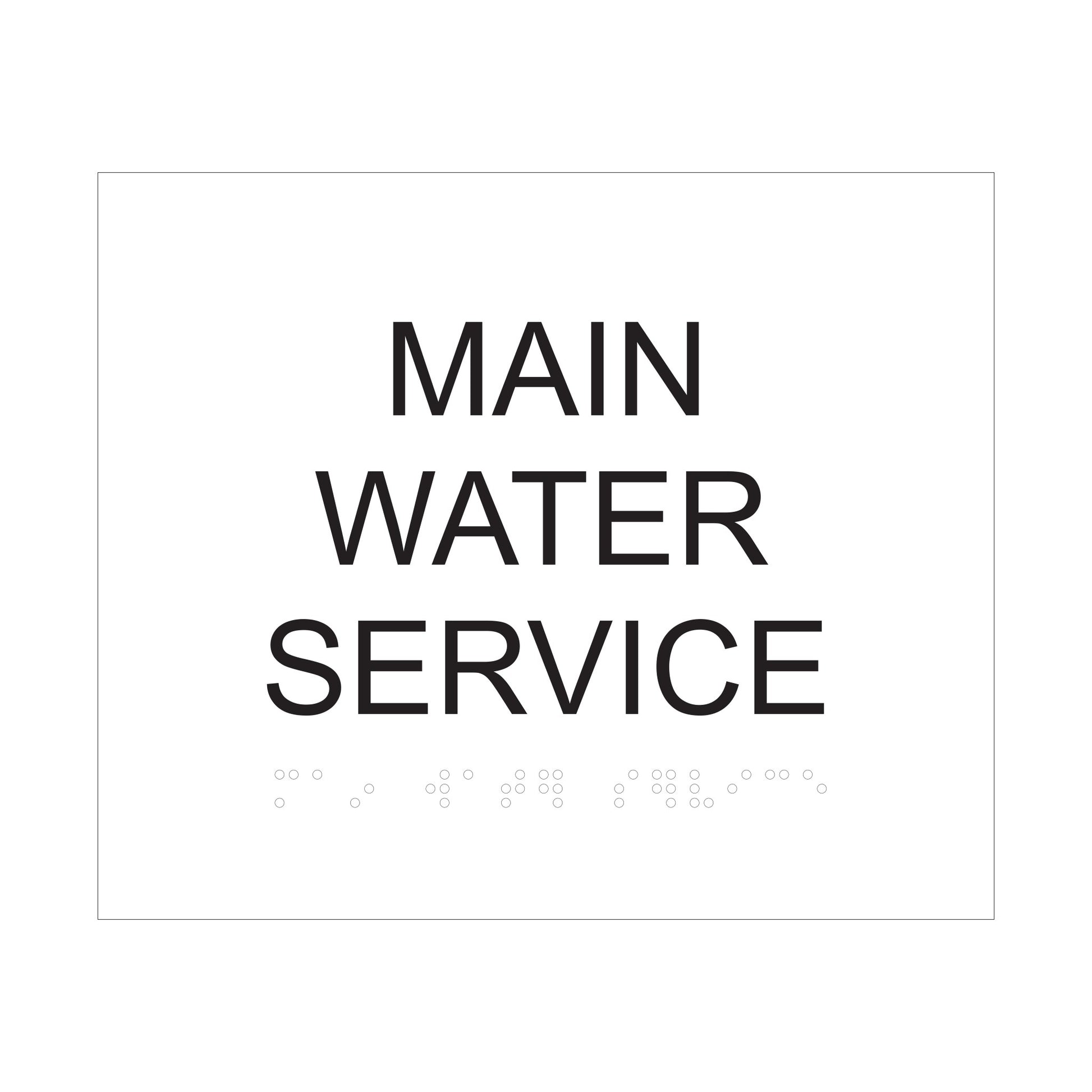 Main Water Service Sign Printed