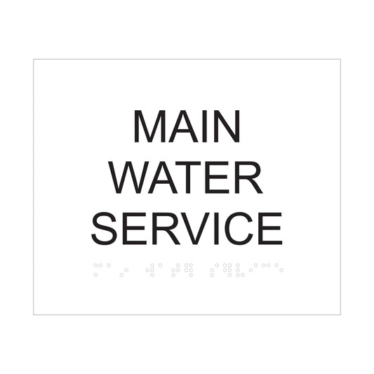 Main Water Service Sign Printed