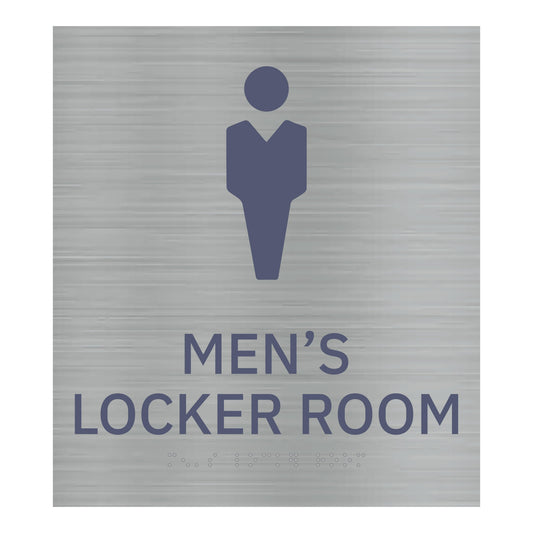 Mens Locker Room Brushed And Printed Text Sign