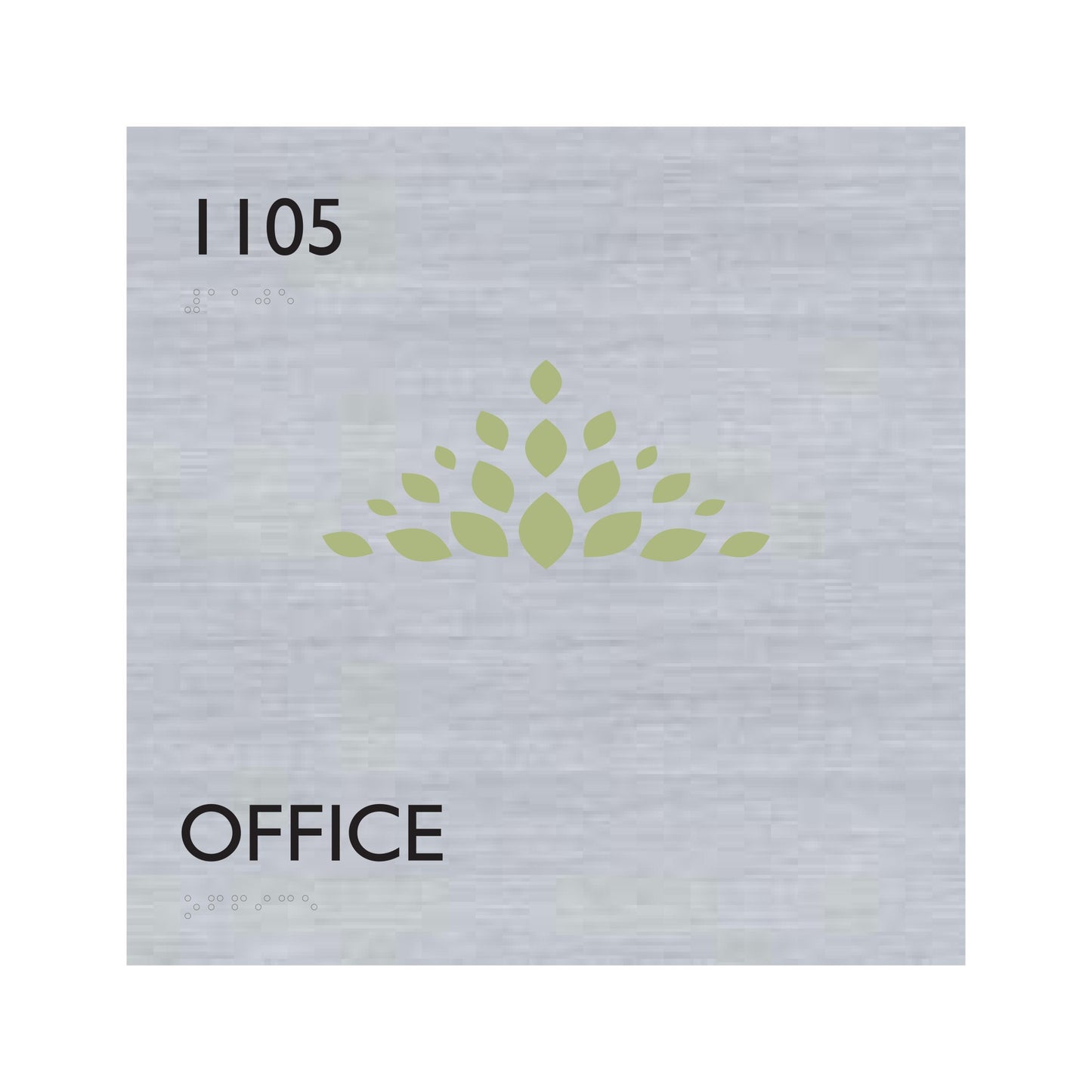 Office Acm Printed Sign Copy Raised 8 Gauge Braille Printed Sign