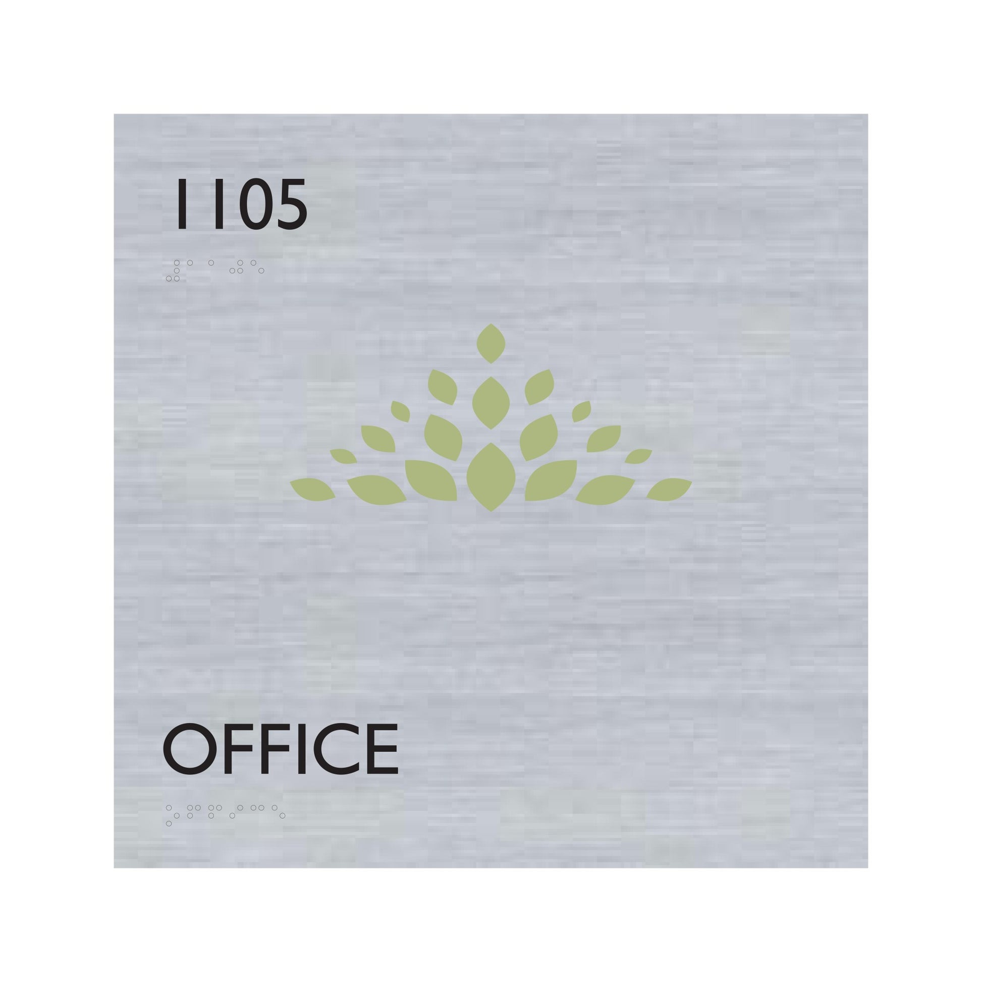 Office Acm Printed Sign Copy Raised 8 Gauge Braille Printed Sign