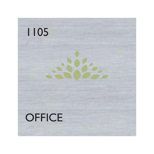Office Acm Printed Sign Copy Raised 8 Gauge Braille Printed Sign