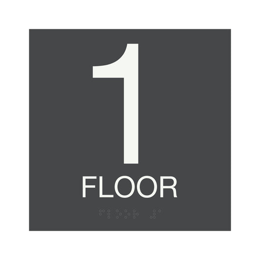Painted Background Text White Floor 1 Sign